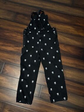 Black Embroidered Spider Overalls - Lurking Class